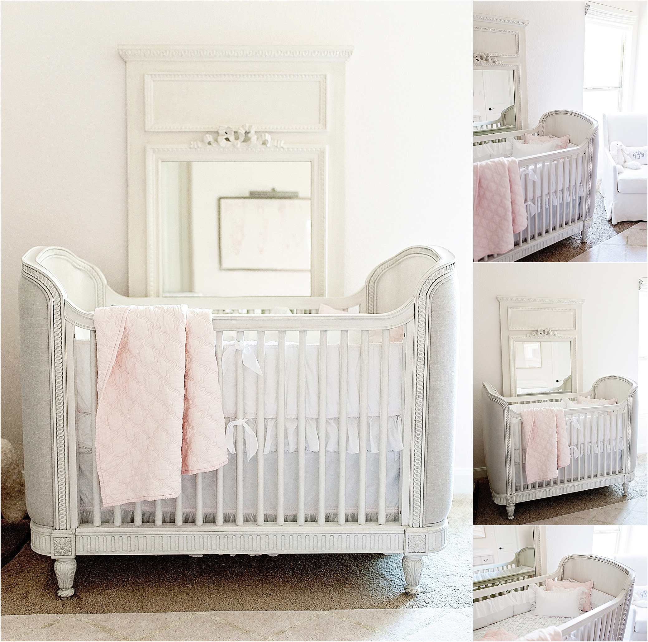 belle upholstered crib