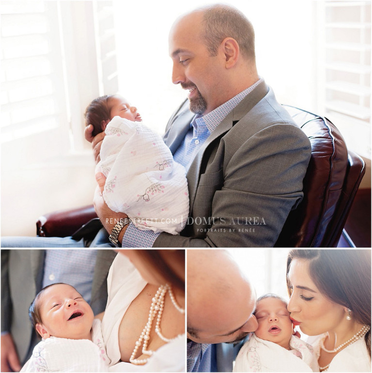 Daddy and newborn baby