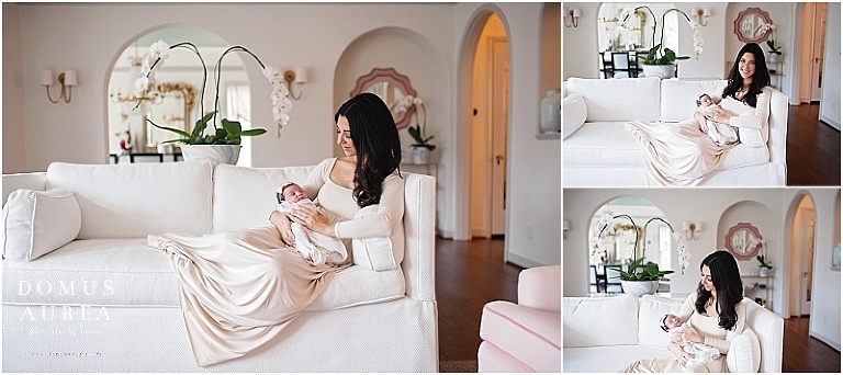 Beautiful newborn session in a client's classy home.