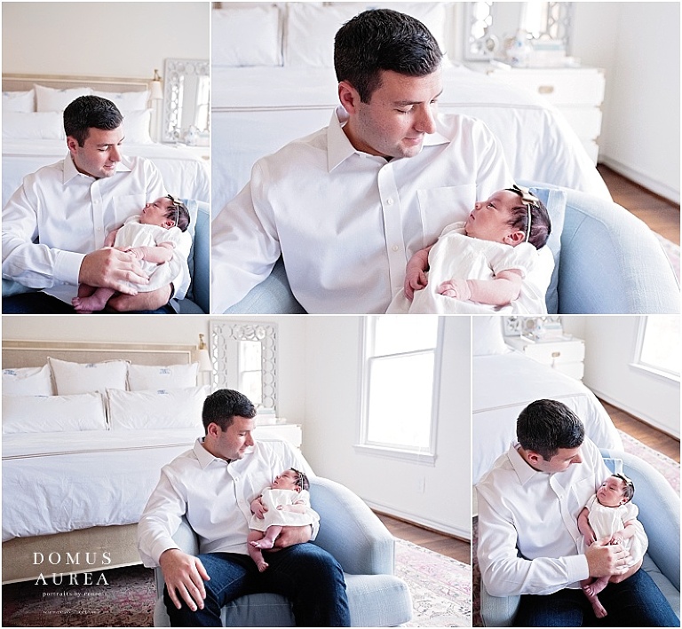 Daddy looking at daddy during her newborn session.