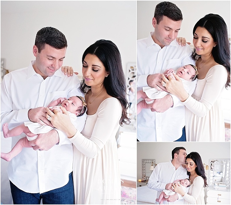 Beautiful couple portraits with their newborn daughter.