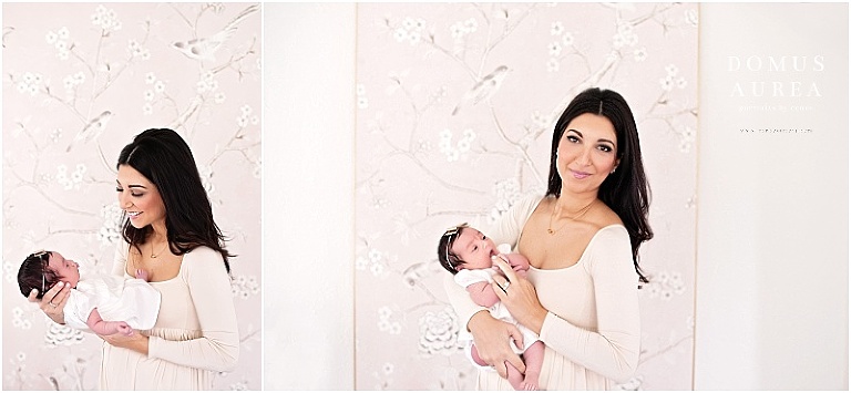 Gorgeous portrait of mom and her newborn baby.