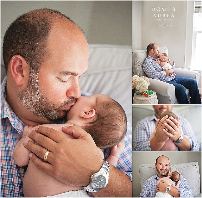 Daddy kisses her baby girl