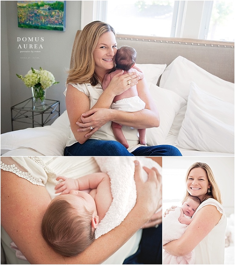 Mom holds her newborn close
