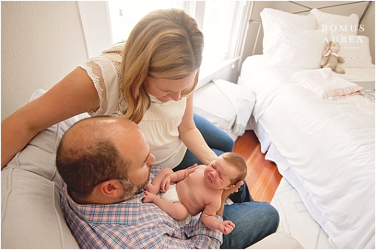 Newborn cries at end of session