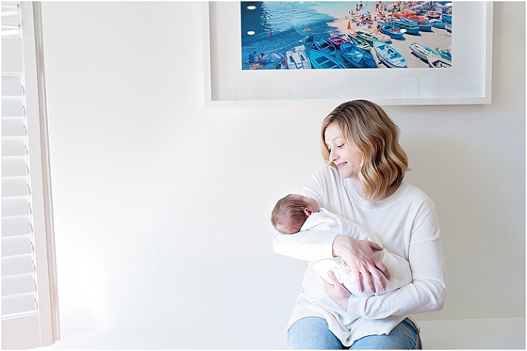 Mommy looks at her baby girl