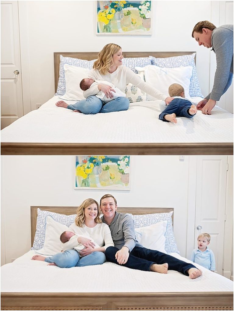 Funny moments during family newborn session