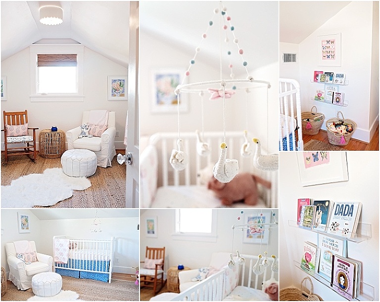 Sweet baby girl nursery details 