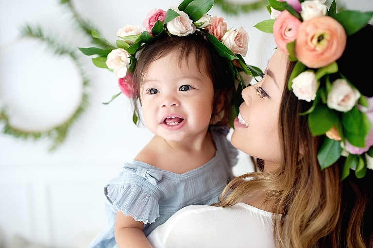 closeup of mommy and daughter