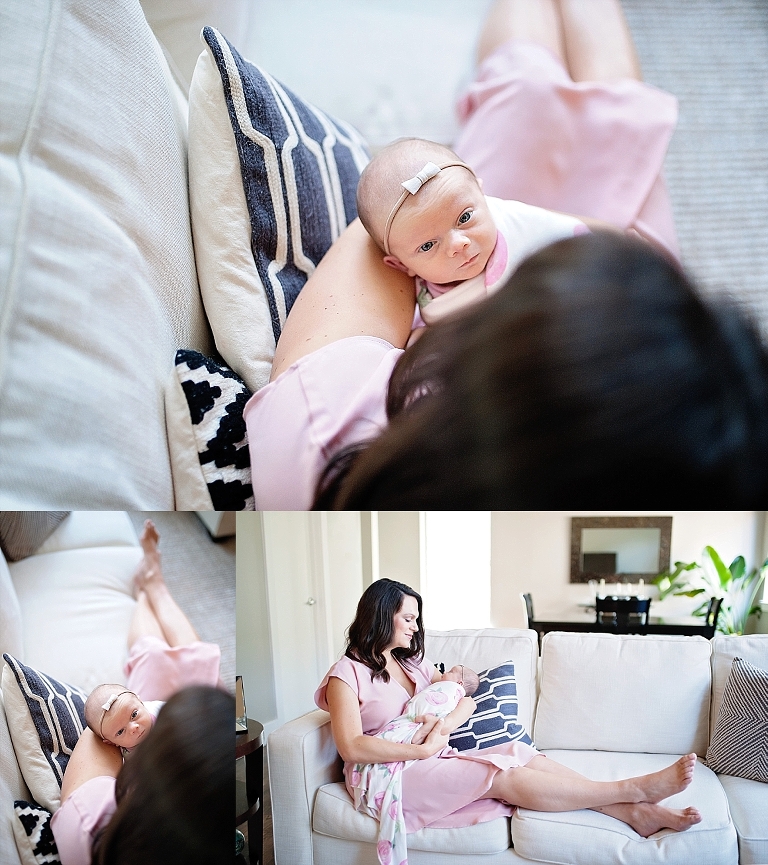 wide-eyed newborn during session