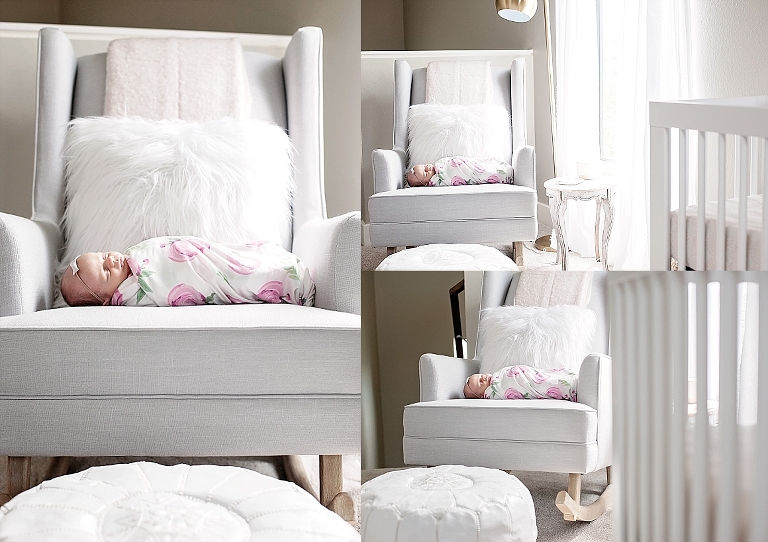 sweet pictures of sleeping newborn on rocking chair
