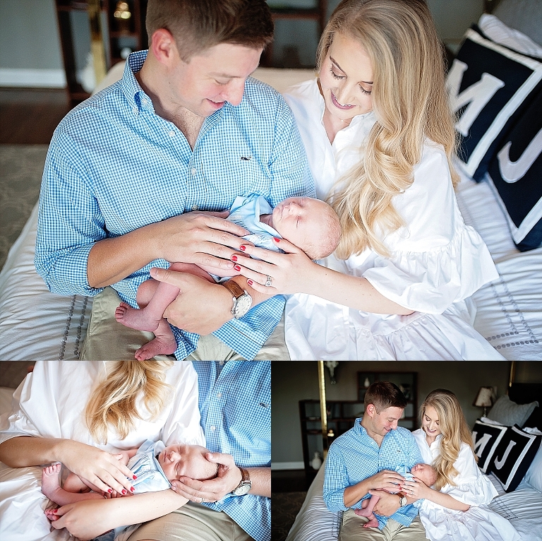 Sweet images of a newborn baby boy held by his parents