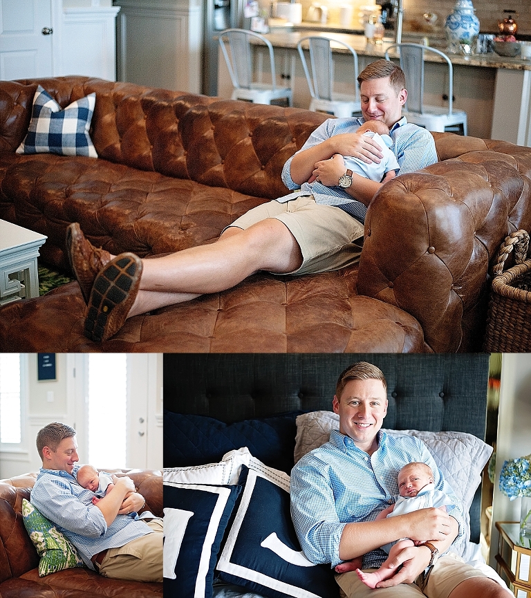 A dad holds his son 