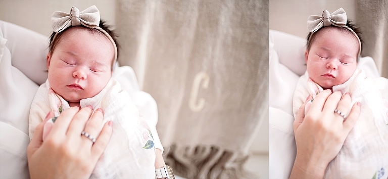 A sweet close up of newborn baby Caroline