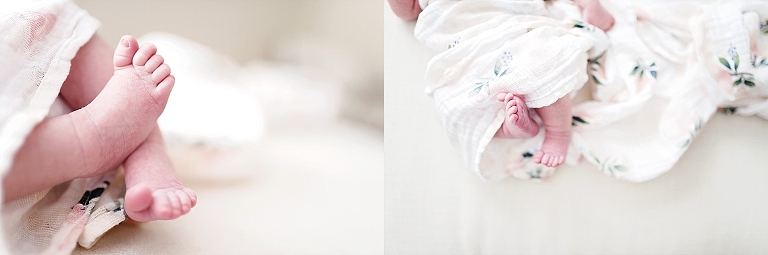 Newborn baby toes