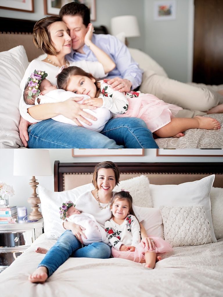 floral pop in little girls dress for newborn session
