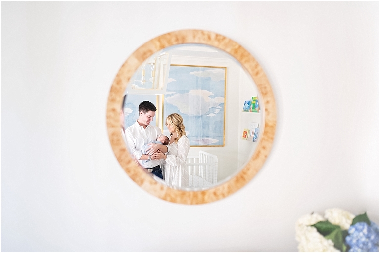 cool mirror shot for newborn session