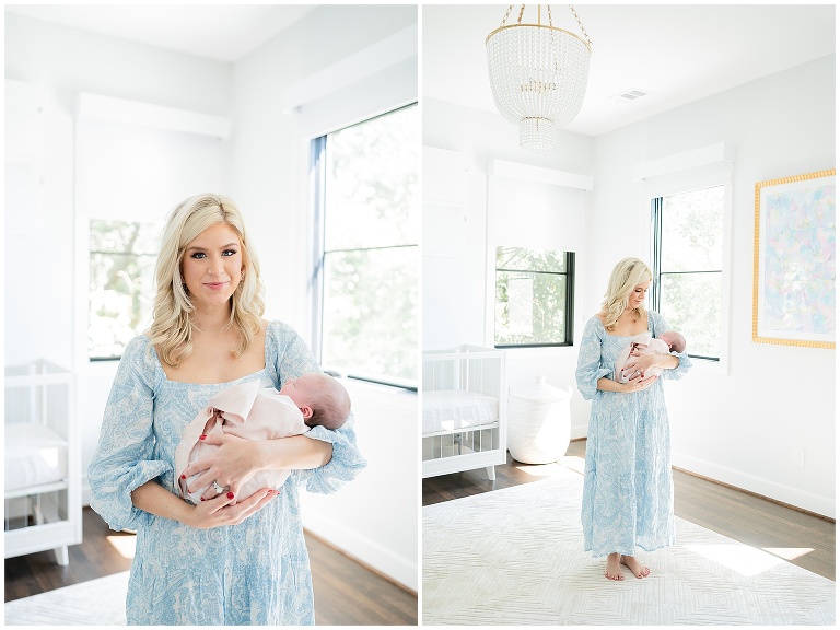 mom holds her newborn baby